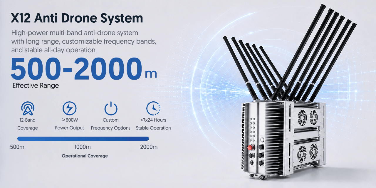 X12 Anti Drone System Effective Range