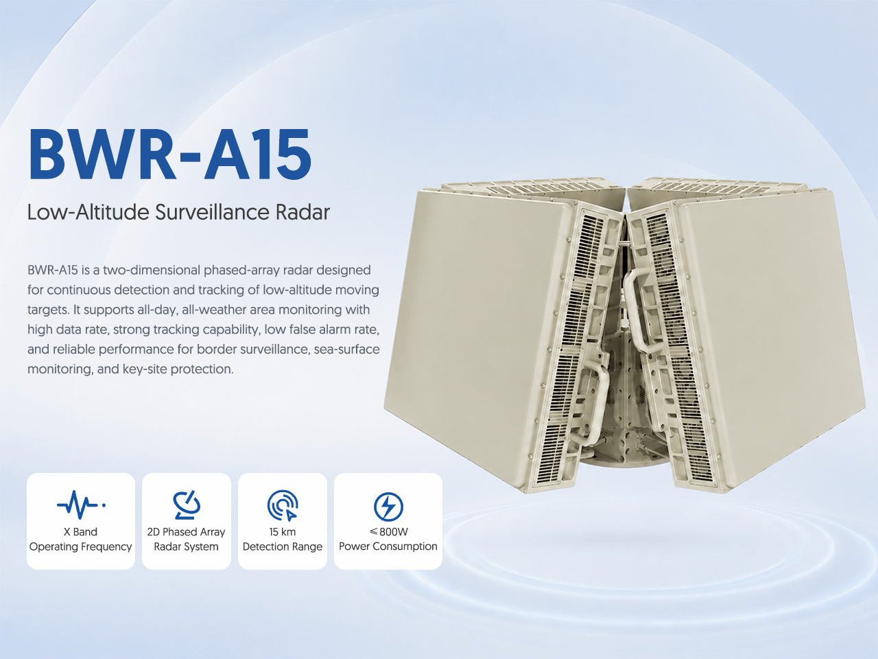 Radar de vigilancia de baja altitud BWR-A15