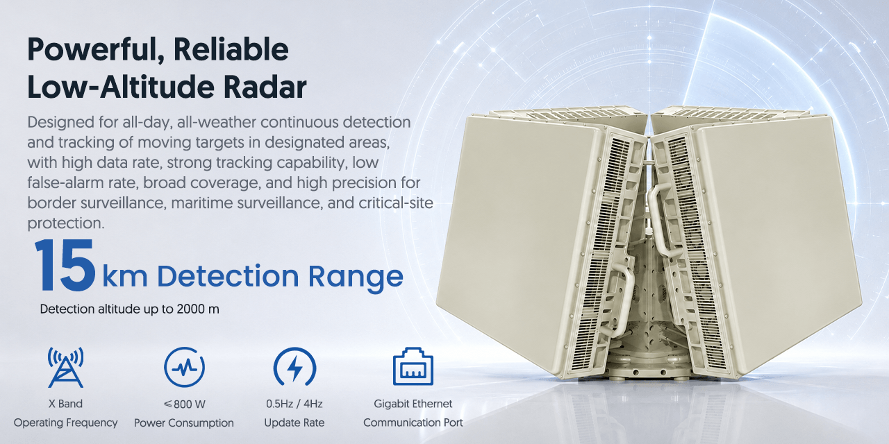 radar de baja altitud potente y fiable