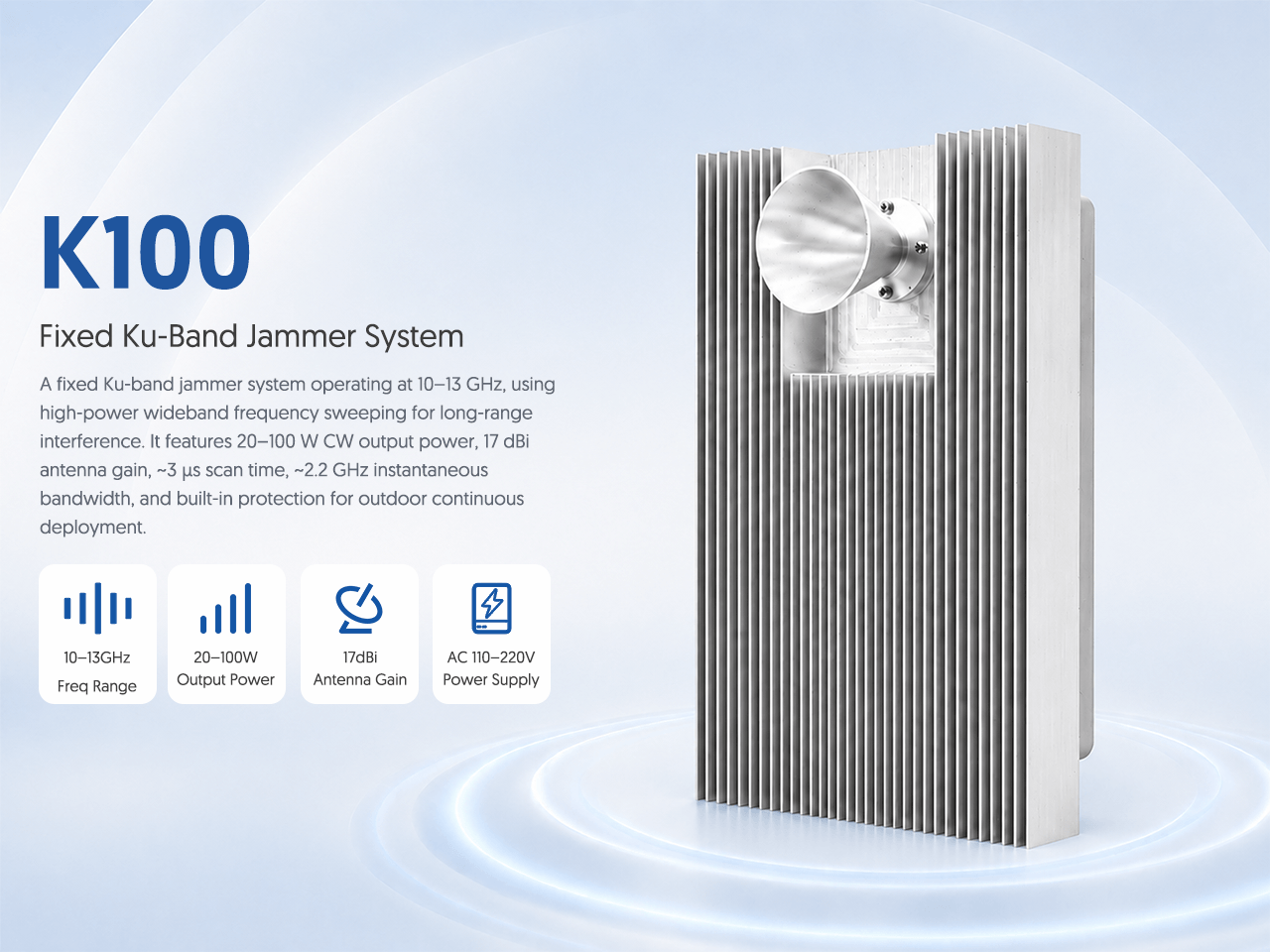 K100 Fixed Ku-Band Jammer System