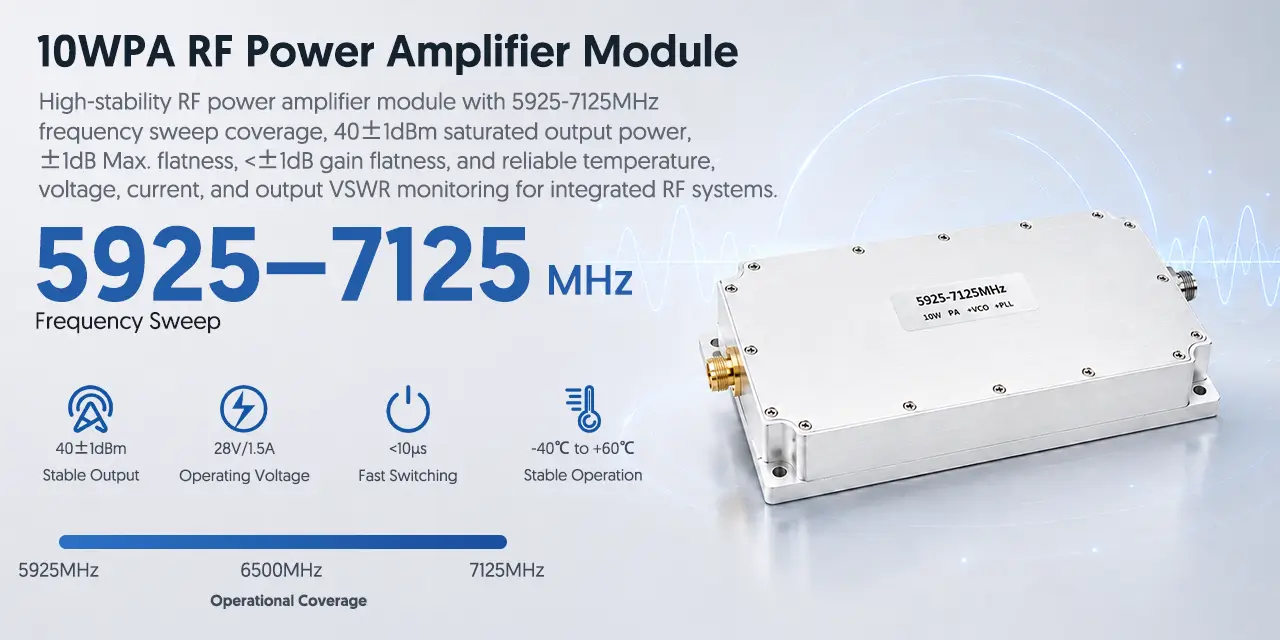 10WPA RF Power Amplifier Module Frequency Sweep