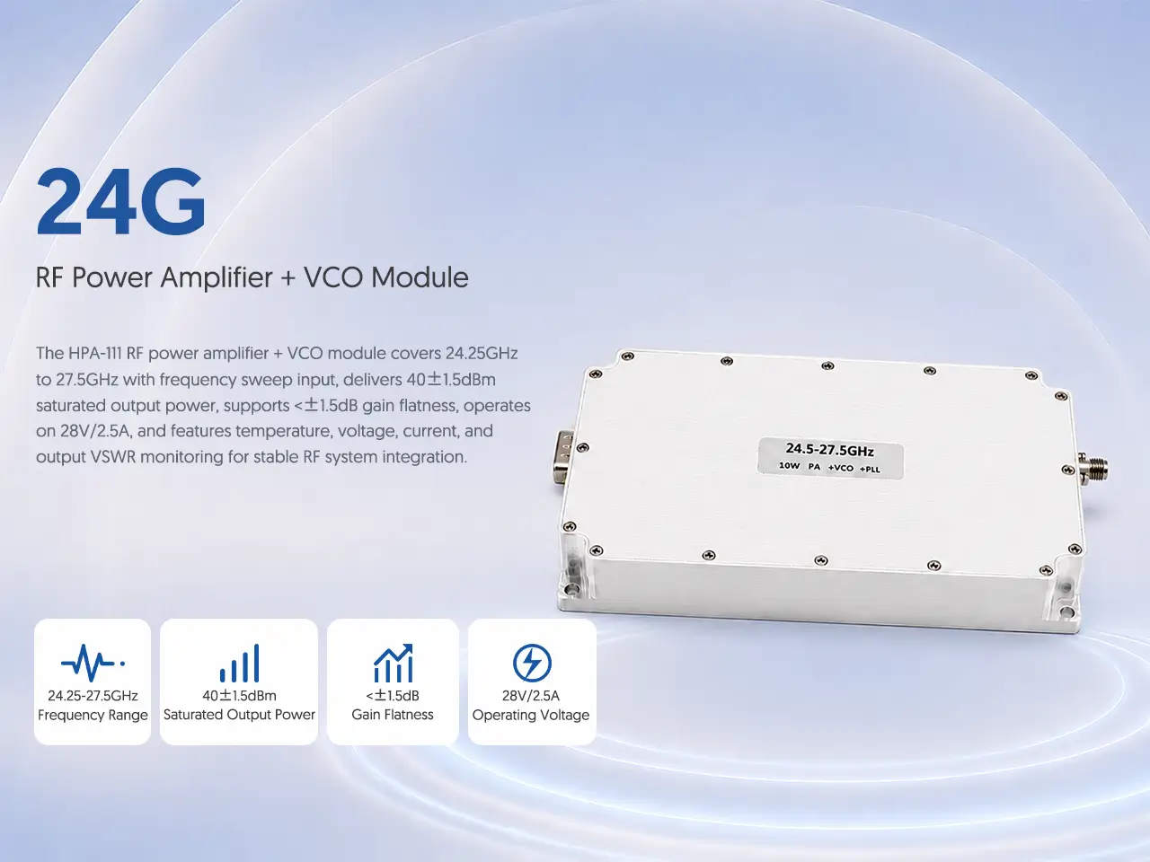 24G RF Power Amplifier and VCO Module
